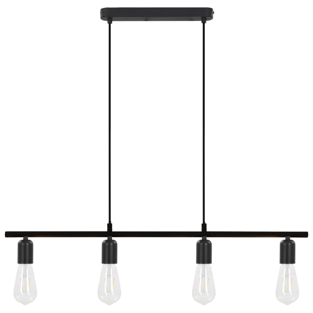 vidaXL Lámpara de techo con bombillas de filamento 2 W negro E27 80 cm