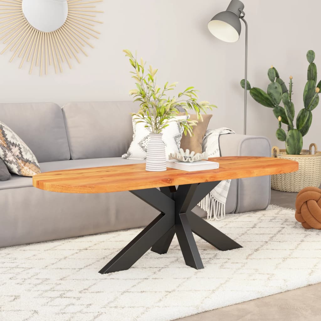 vidaXL Tablero de mesa ovalado madera maciza de acacia 100x40x3,8 cm
