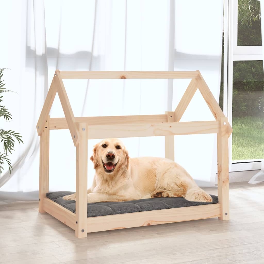 vidaXL Cama para perros madera maciza de pino 81x60x70 cm