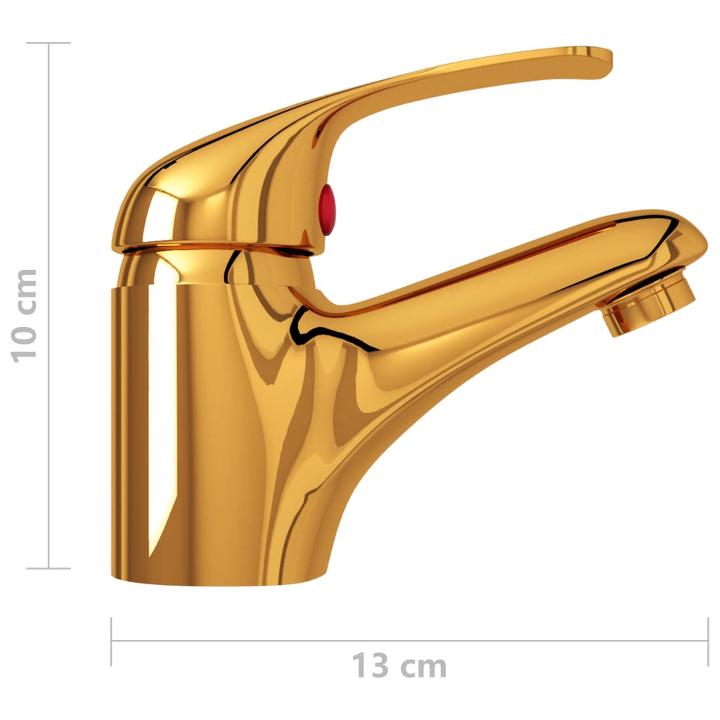 vidaXL Grifo mezclador de lavabo dorado 13x10 cm