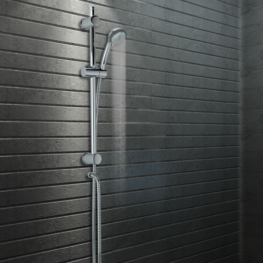 vidaXL Rail de ducha con soporte para alcachofa de ducha 76 cm