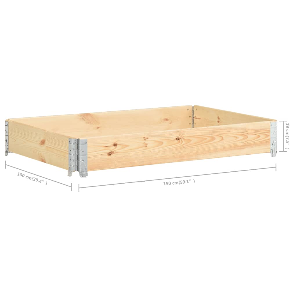 vidaXL Caja de palés de madera maciza de pino 100x150 cm