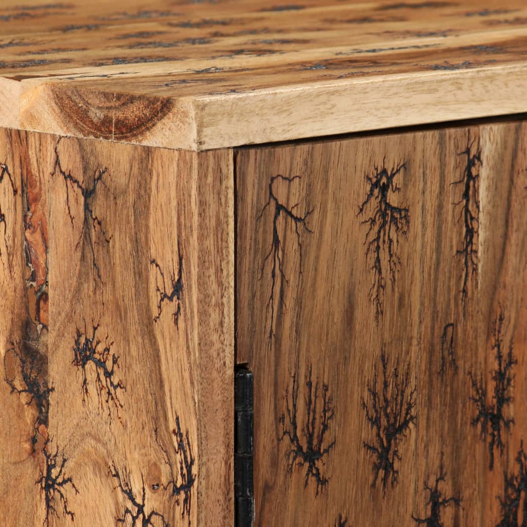 vidaXL Aparador madera maciza acacia patrones fractales 120x30x75 cm