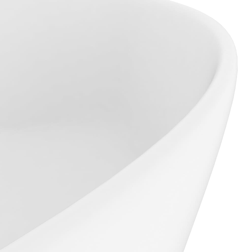 vidaXL Lavabo lujo con rebosadero cerámica blanco mate 36x13 cm