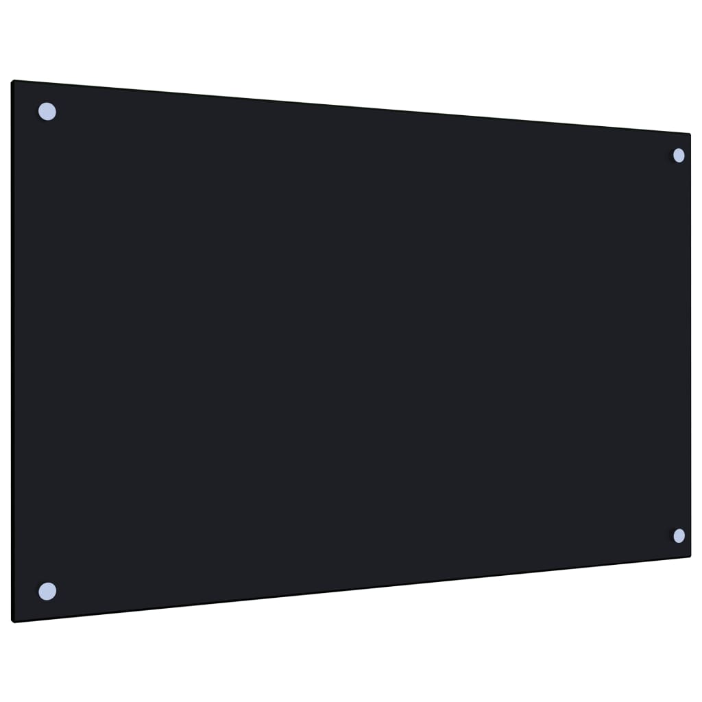 vidaXL Protección salpicaduras cocina vidrio templado negro 80x50 cm