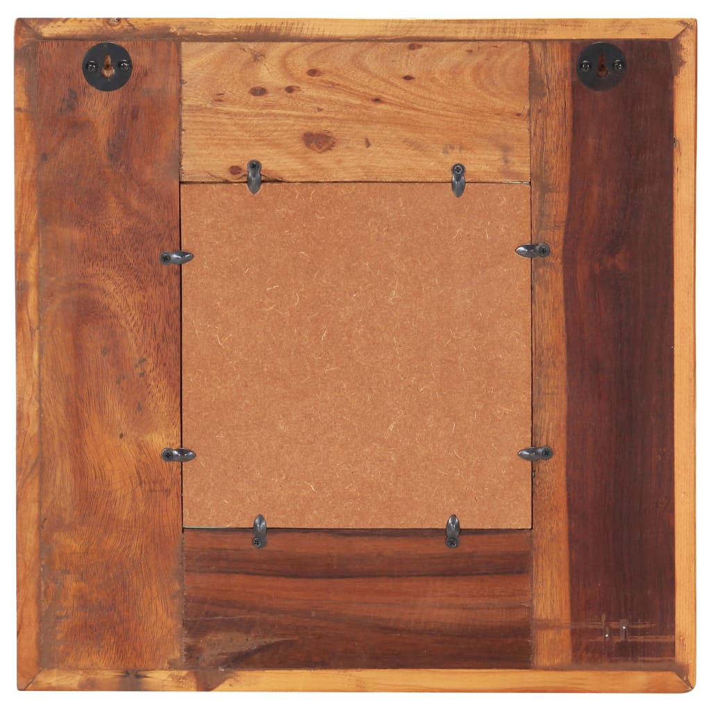 vidaXL Espejo con enchapado de Buda madera maciza reciclada 50x50 cm