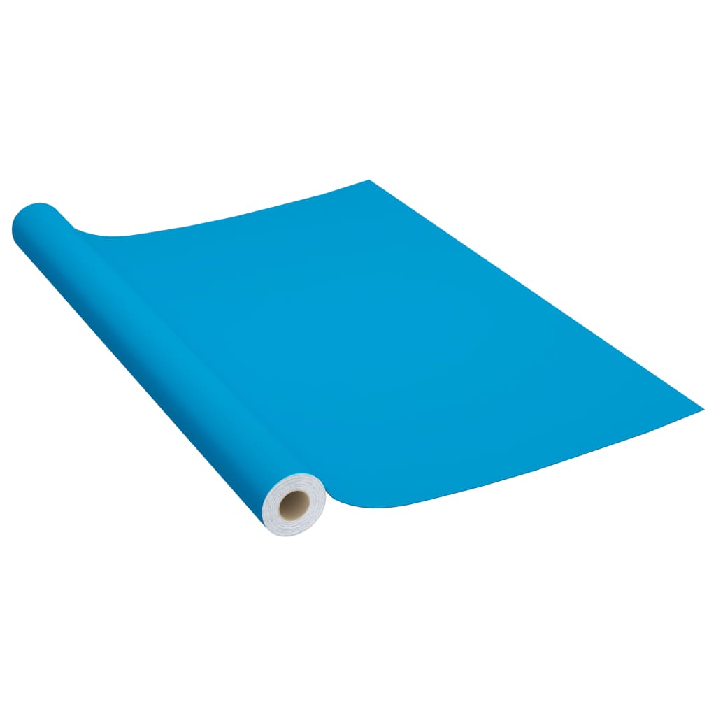 vidaXL Láminas autoadhesivas muebles PVC azul azure 500x90 cm
