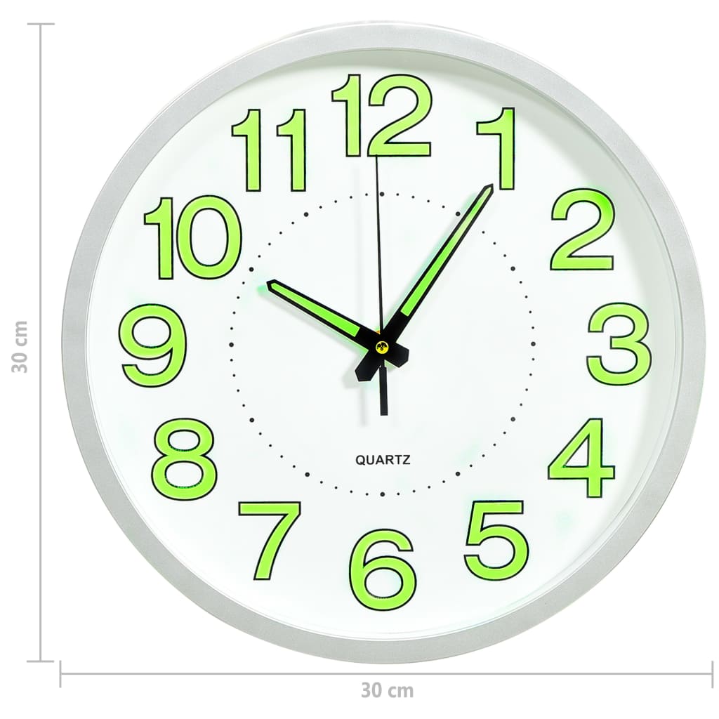 vidaXL Reloj de pared luminoso blanco 30 cm