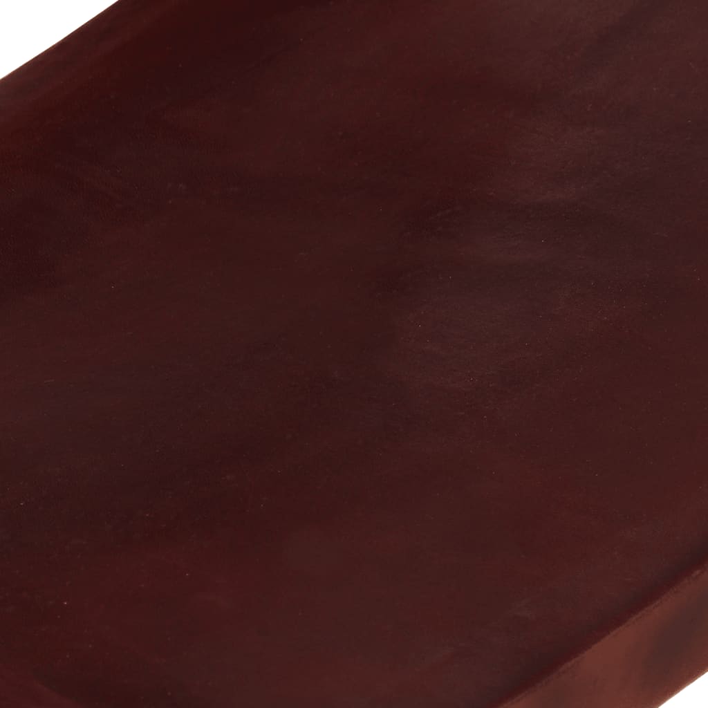 vidaXL Silla de relax plegable cuero auténtico marrón oscuro