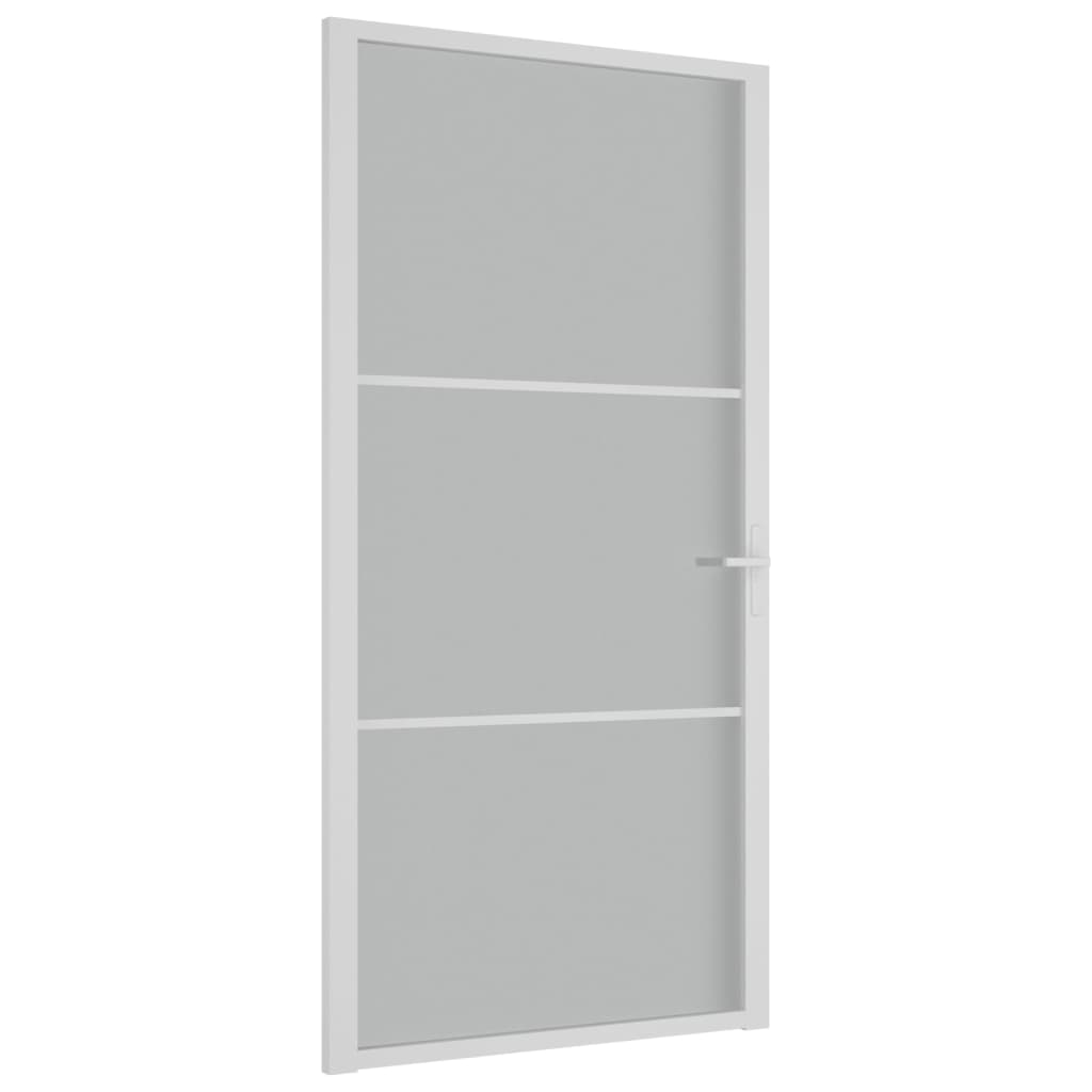 vidaXL Puerta interior de vidrio y aluminio blanco mate 102,5x201,5 cm