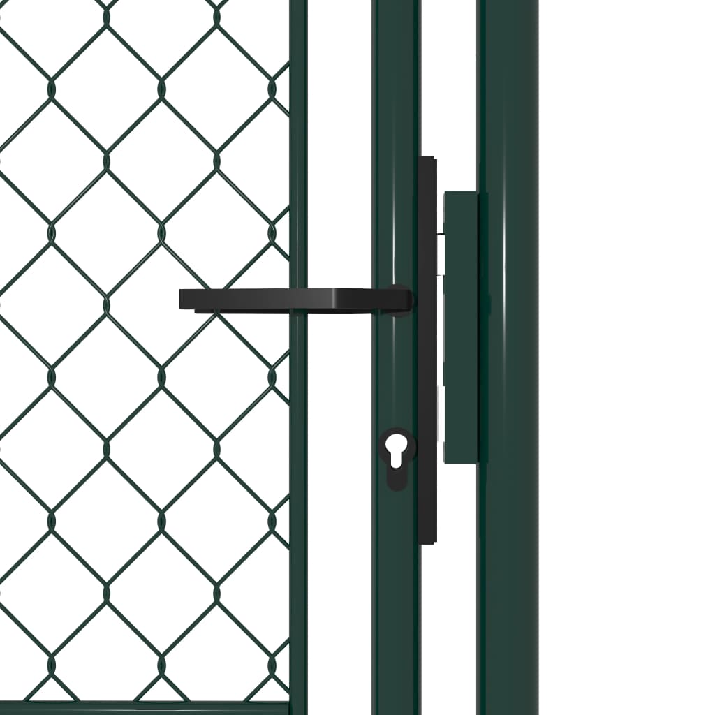 vidaXL Puerta de jardín de acero verde 100x150 cm