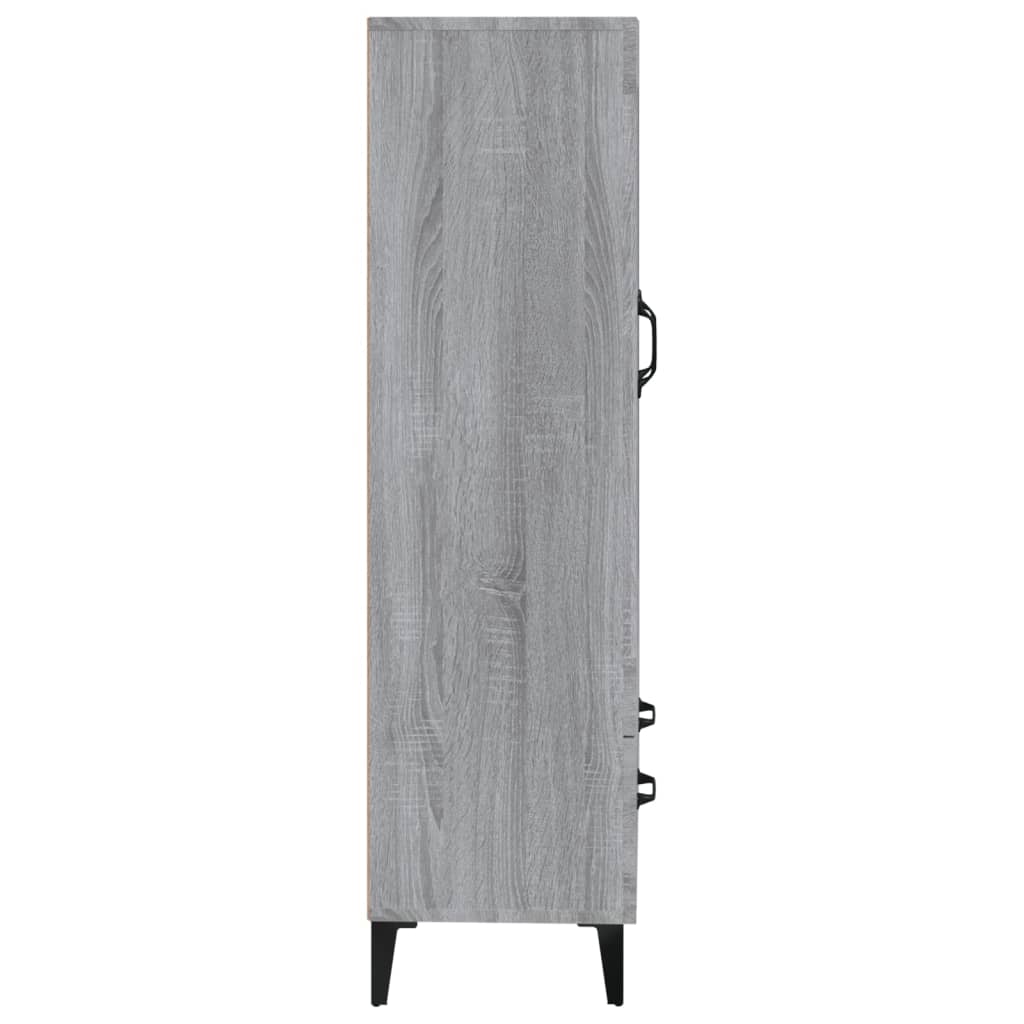 vidaXL Aparador alto de madera contrachapada gris Sonoma 70x31x115 cm