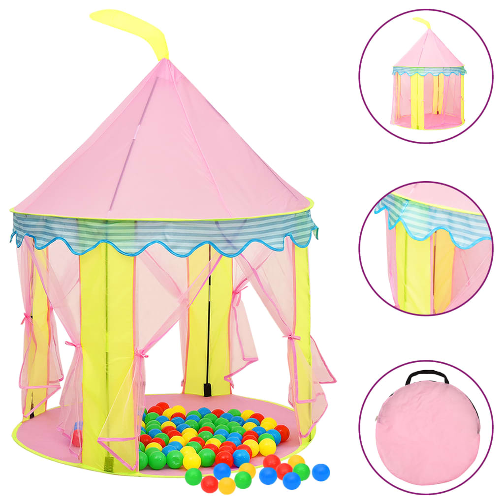 vidaXL Tienda de juegos para niños rosa 100x100x127 cm