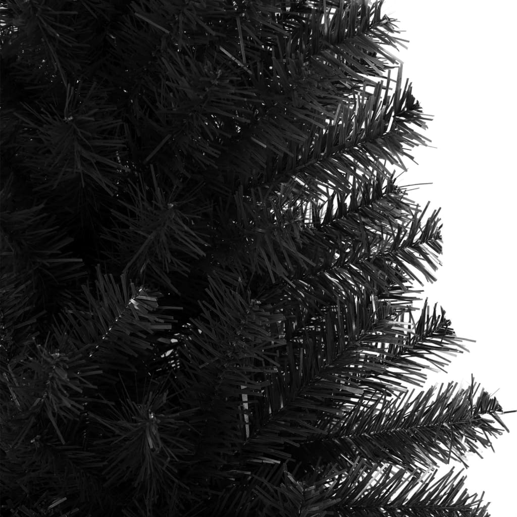 vidaXL Árbol de Navidad artificial con soporte PVC negro 240 cm