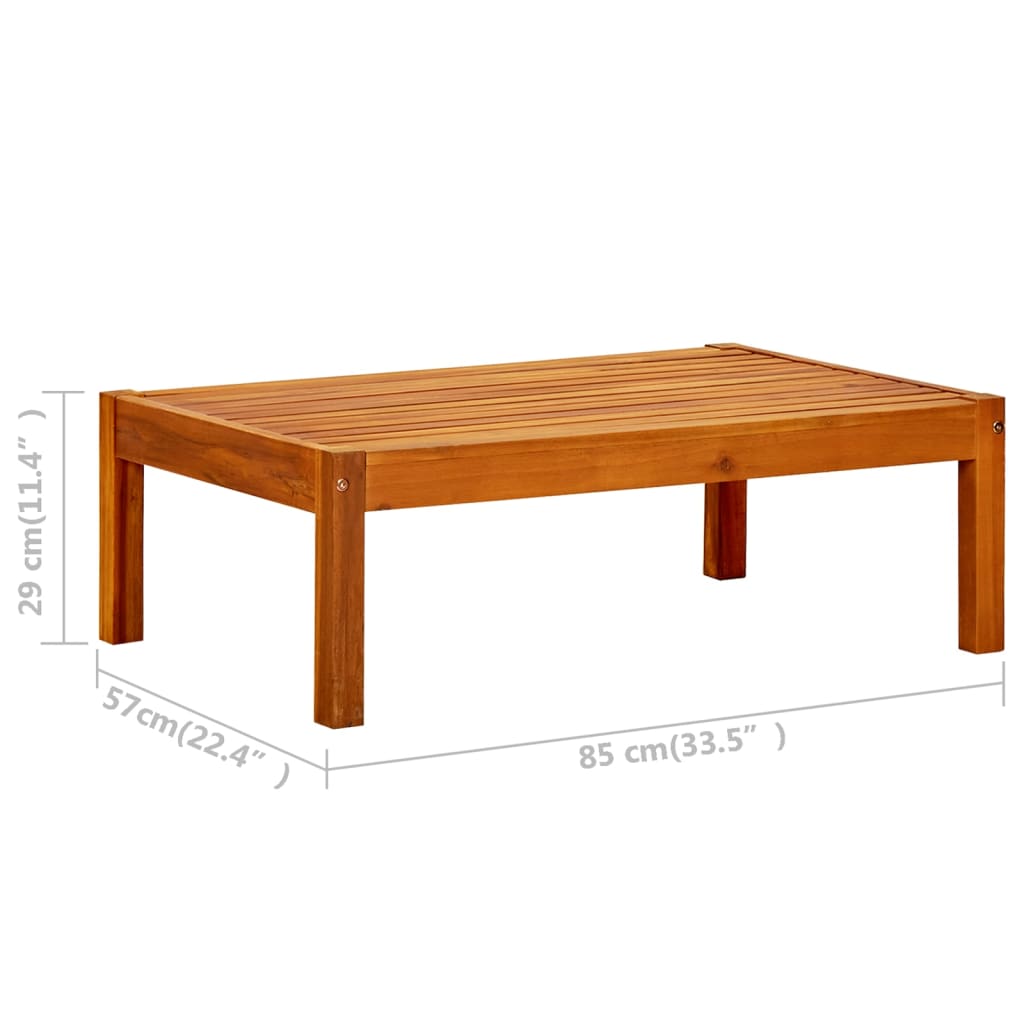 vidaXL Banco de jardín con mesa y reposapiés madera de acacia macizoa