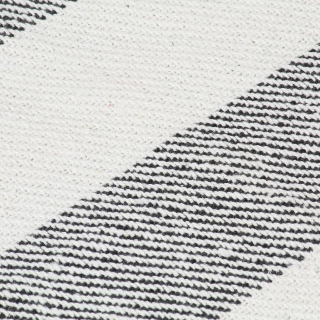 vidaXL Manta a rayas de algodón gris antracita 220x250 cm