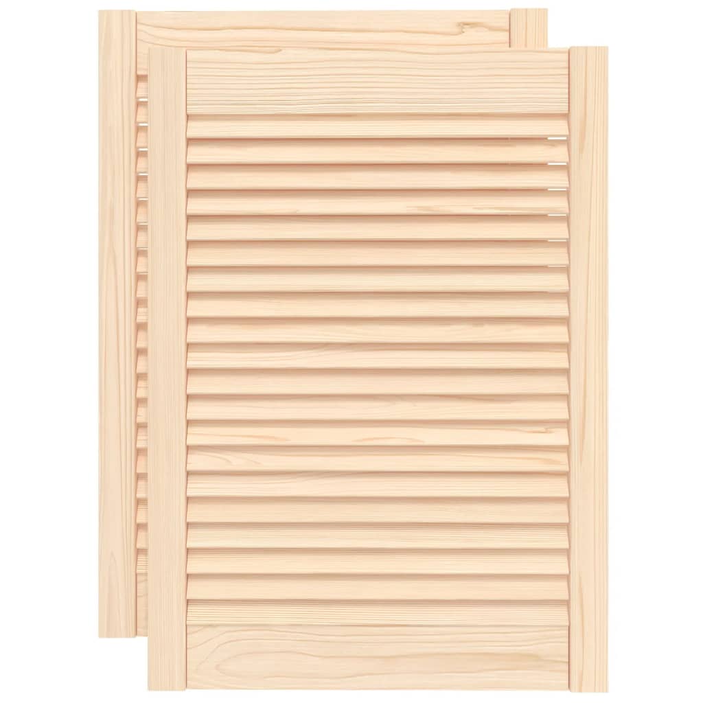 vidaXL Puertas de armario de lamas 2 uds madera de pino 69x49,4 cm
