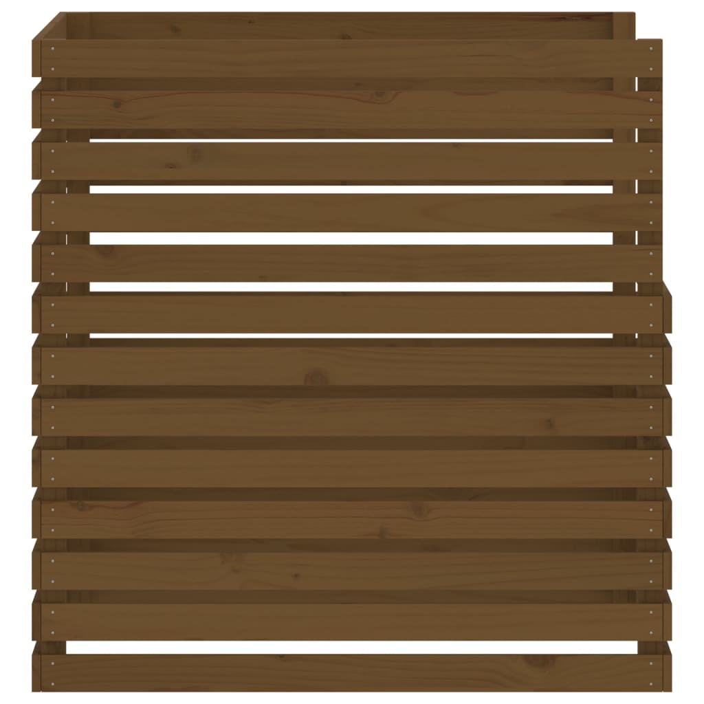 vidaXL Compostador de madera maciza de pino marrón miel 100x100x102 cm