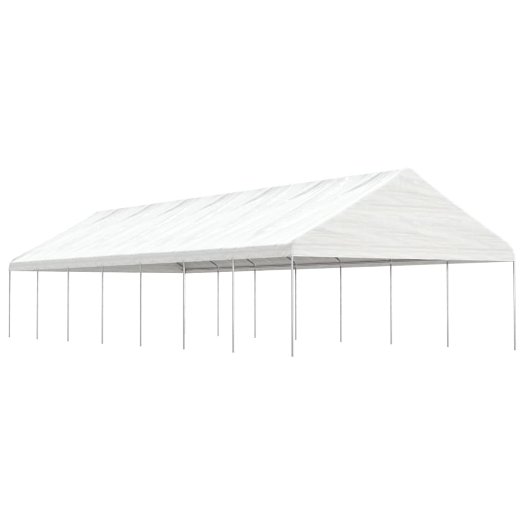 vidaXL Cenador con techo polietileno blanco 15,61x5,88x3,75 m