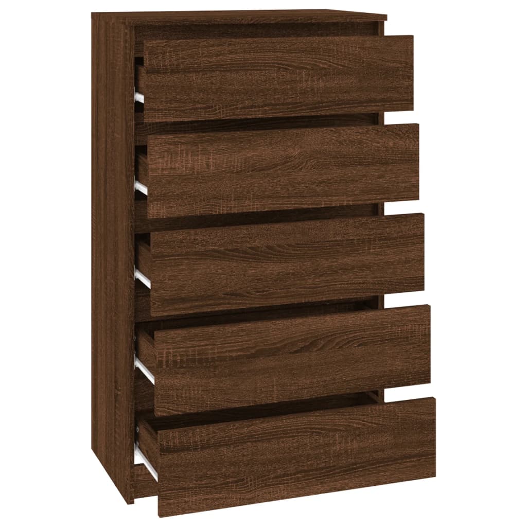 vidaXL Cómoda de madera contrachapada roble marrón 60x36x103 cm