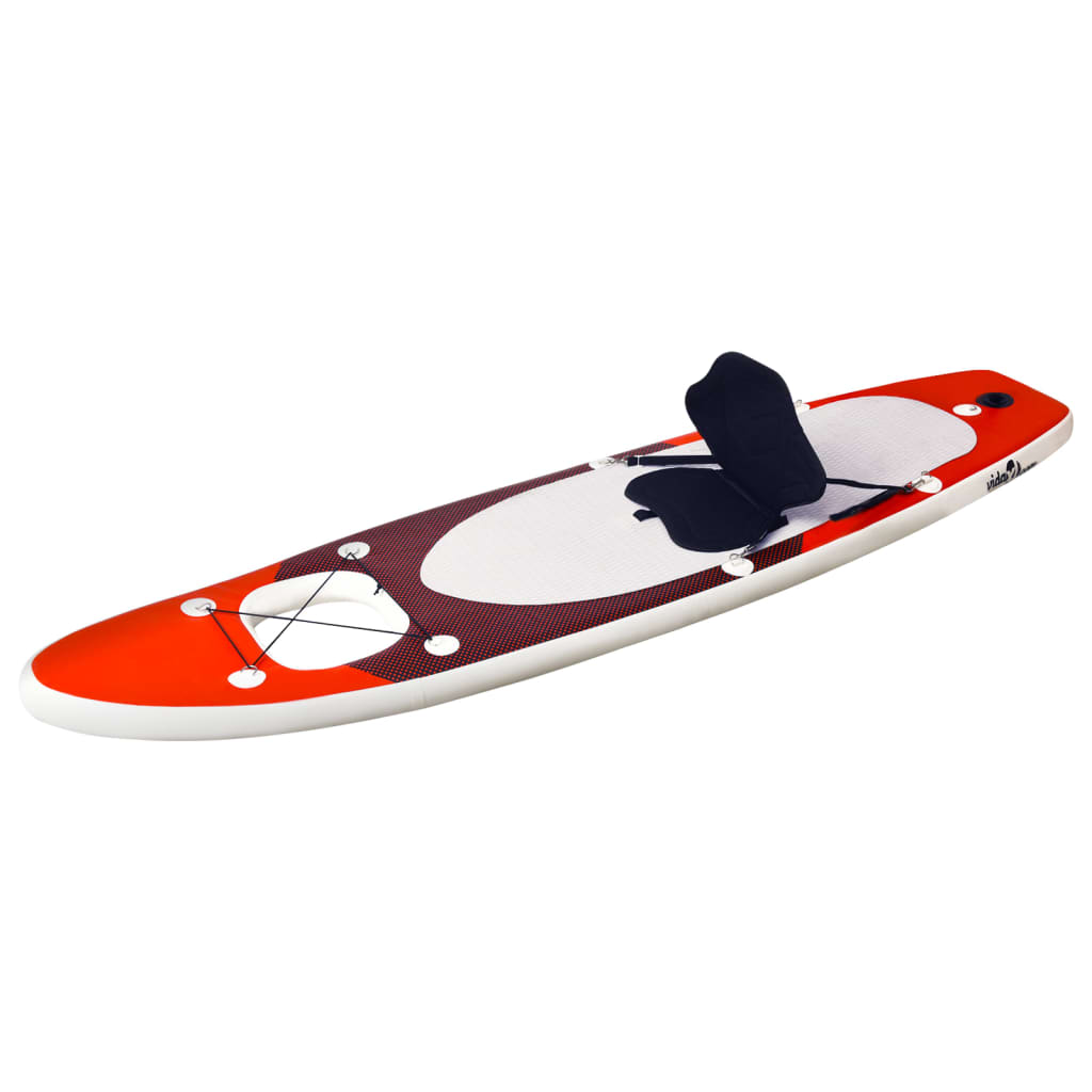 vidaXL Juego de tabla paddle surf inflable roja 360x81x10 cm
