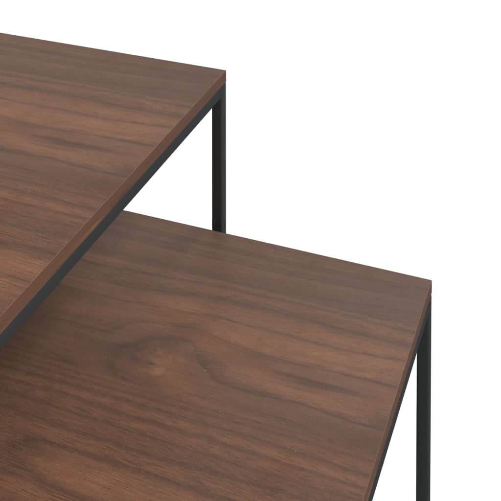 vidaXL Juego de mesas de centro 2 piezas madera contrachapada y metal