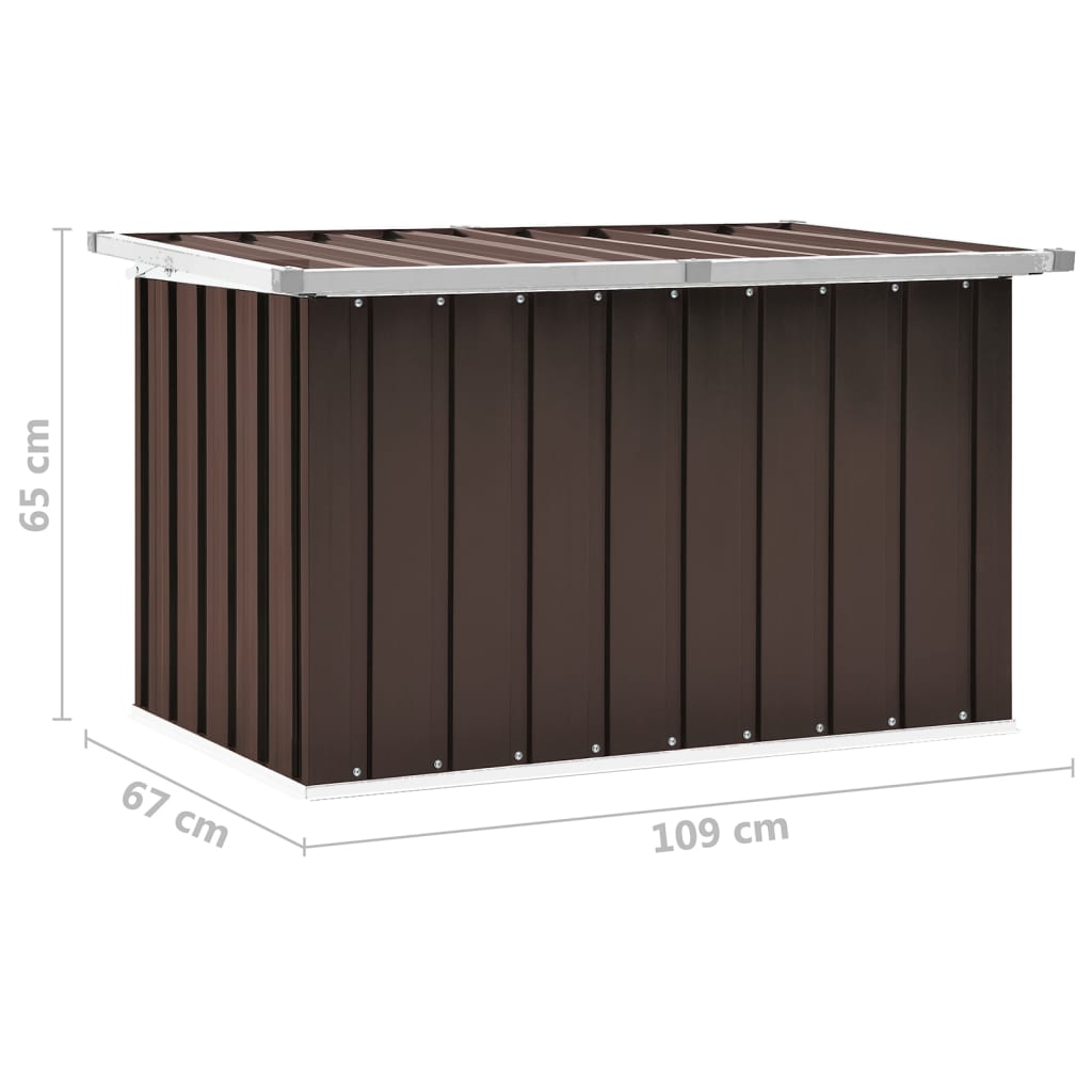 vidaXL Caja de almacenaje para jardín marrón 109x67x65 cm