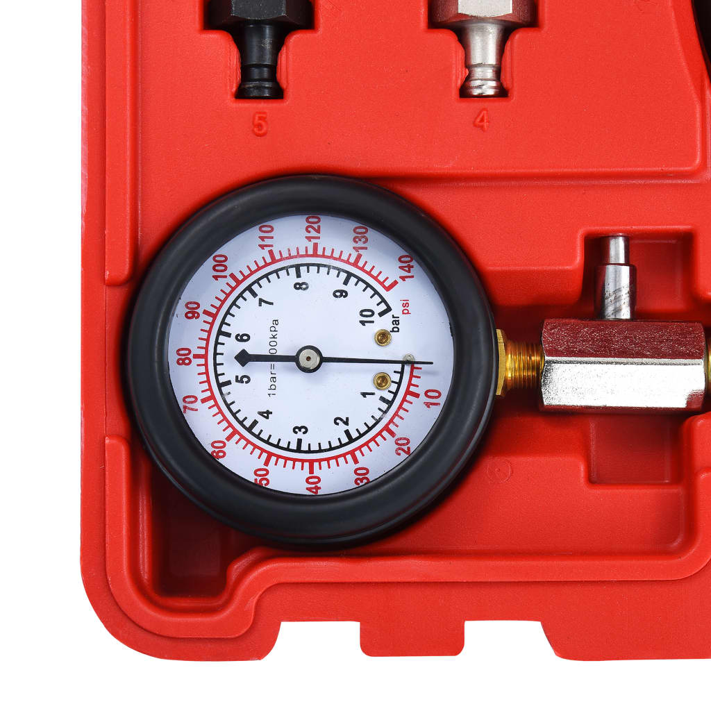 vidaXL Kit de comprobación de presión de aceite 12 piezas