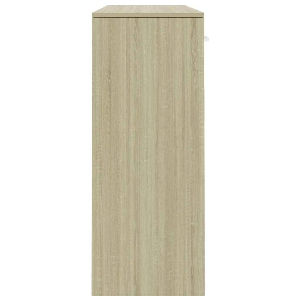 vidaXL Aparador madera contrachapada blanco roble Sonoma 110x30x75 cm