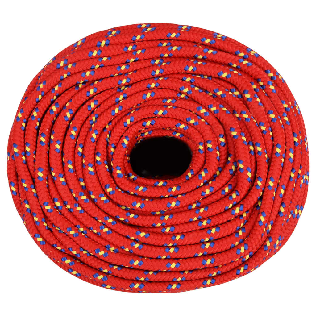 vidaXL Cuerda de barco polipropileno rojo 8 mm 50 m