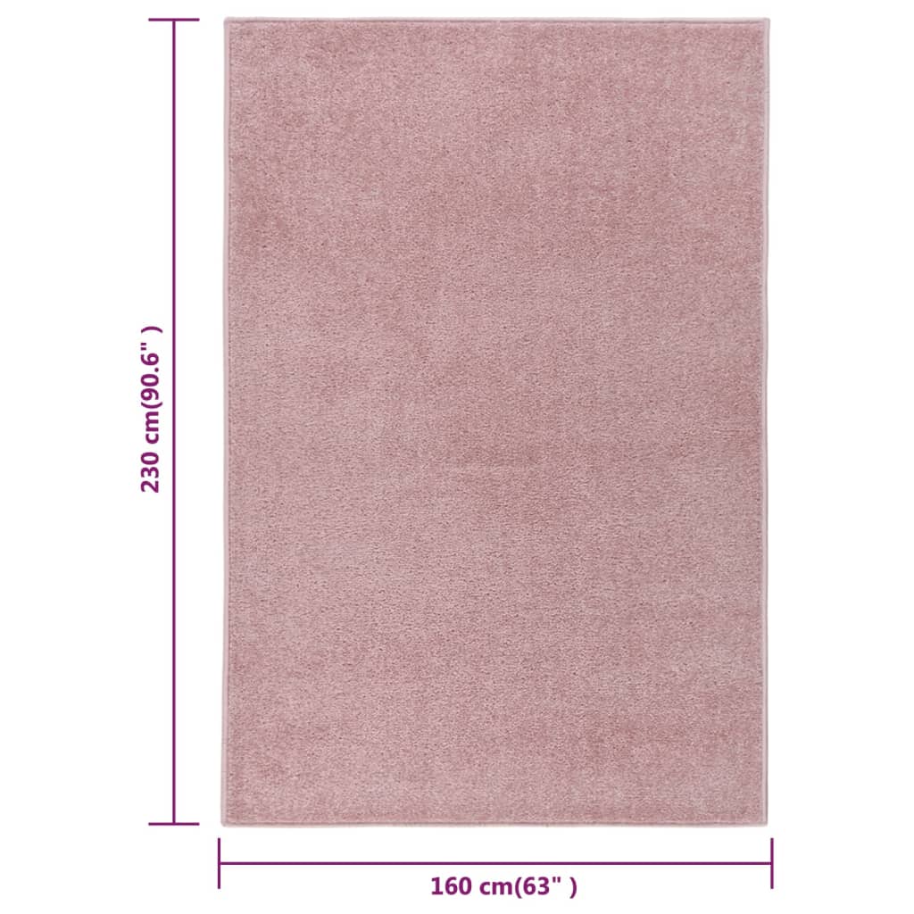 vidaXL Alfombra de pelo corto rosa 160x230 cm