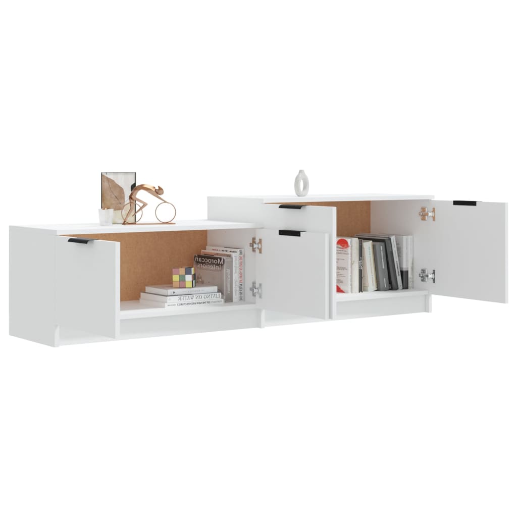vidaXL Mueble para TV madera contrachapada blanco 158,5x36x45 cm