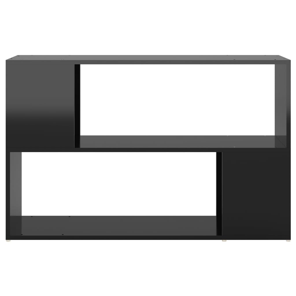 vidaXL Librería de madera contrachapada negro brillante 100x24x63 cm