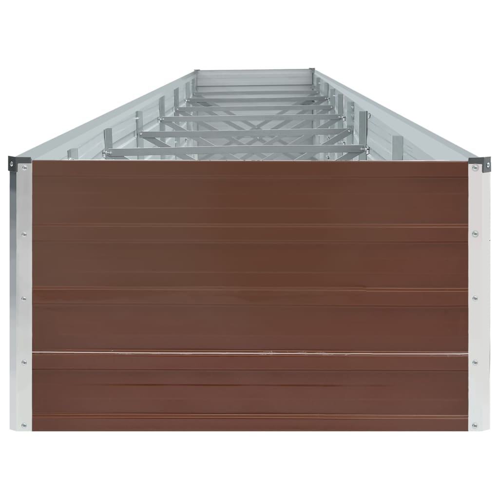 vidaXL Jardinera de acero galvanizado marrón 600x80x45 cm