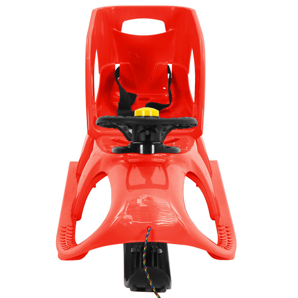 vidaXL Trineo con asiento y volante polipropileno rojo 102,5x40x23 cm