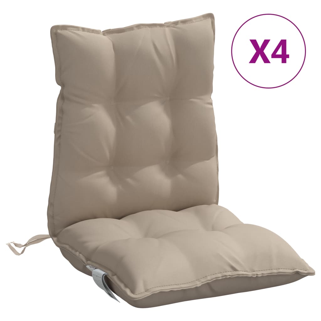 vidaXL Cojines para silla respaldo bajo 4 uds tela Oxford gris taupe