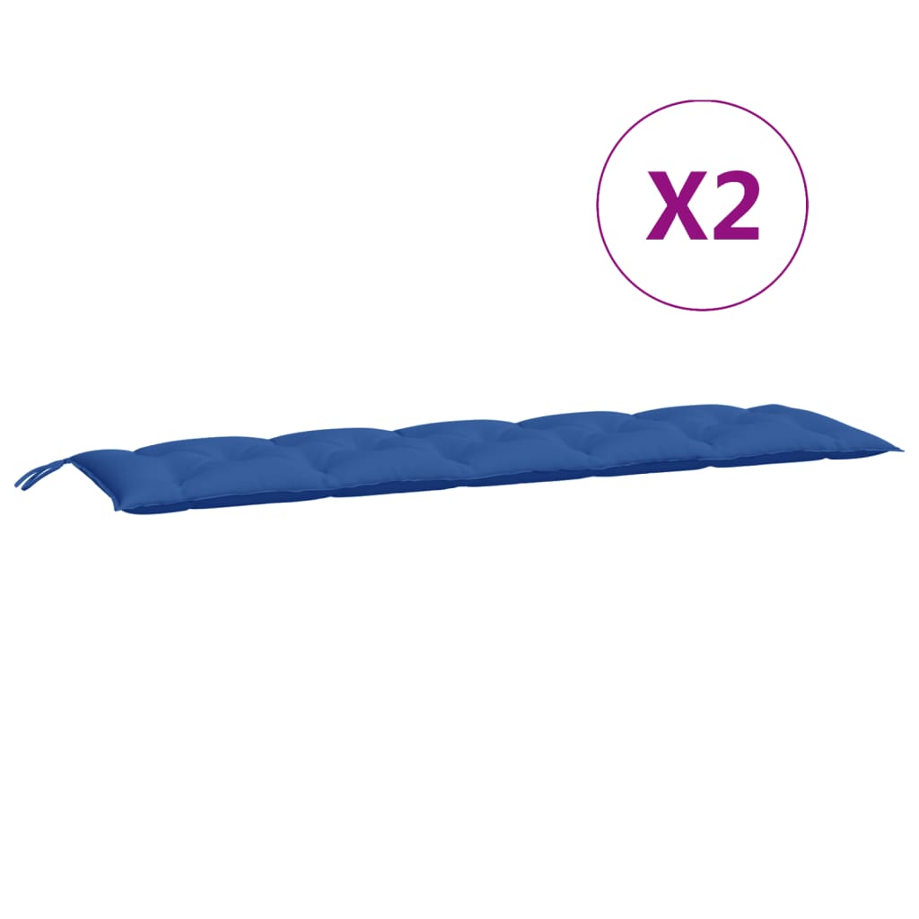 vidaXL Cojines de banco de jardín 2 uds tela Oxford azul 180x50x7 cm
