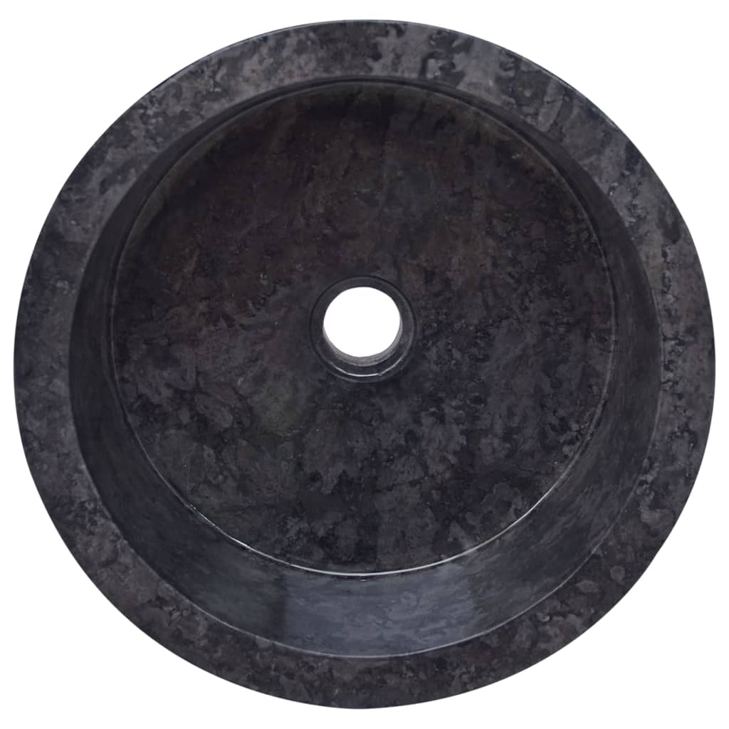 vidaXL Lavabo mármol negro Ø40x15 cm