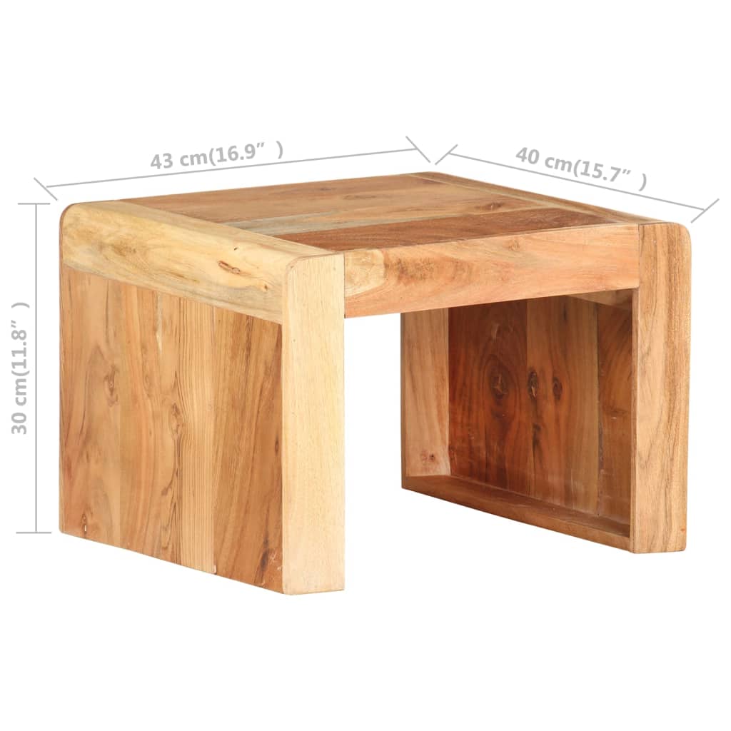 vidaXL Mesa auxiliar de madera maciza de acacia 43x40x30 cm