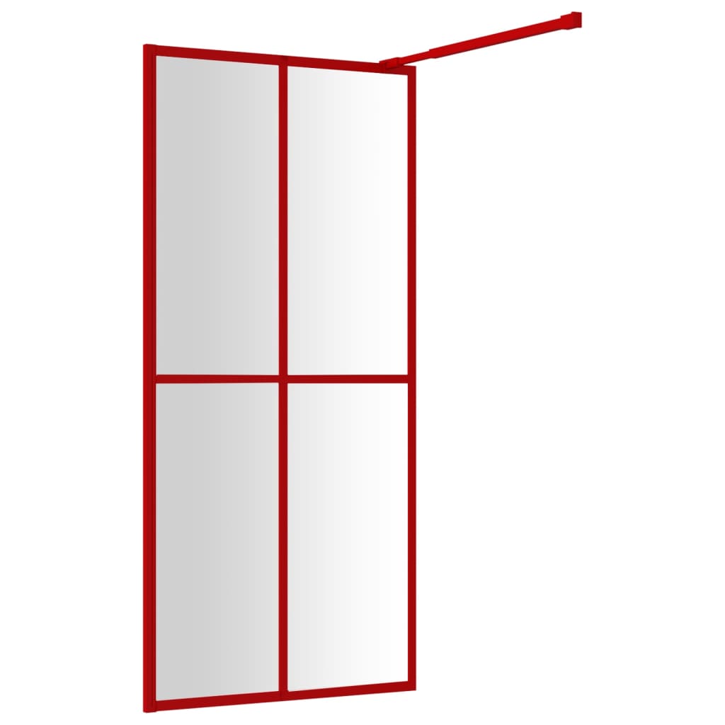 vidaXL Mampara puerta de ducha vidrio transparente ESG rojo 80x195 cm
