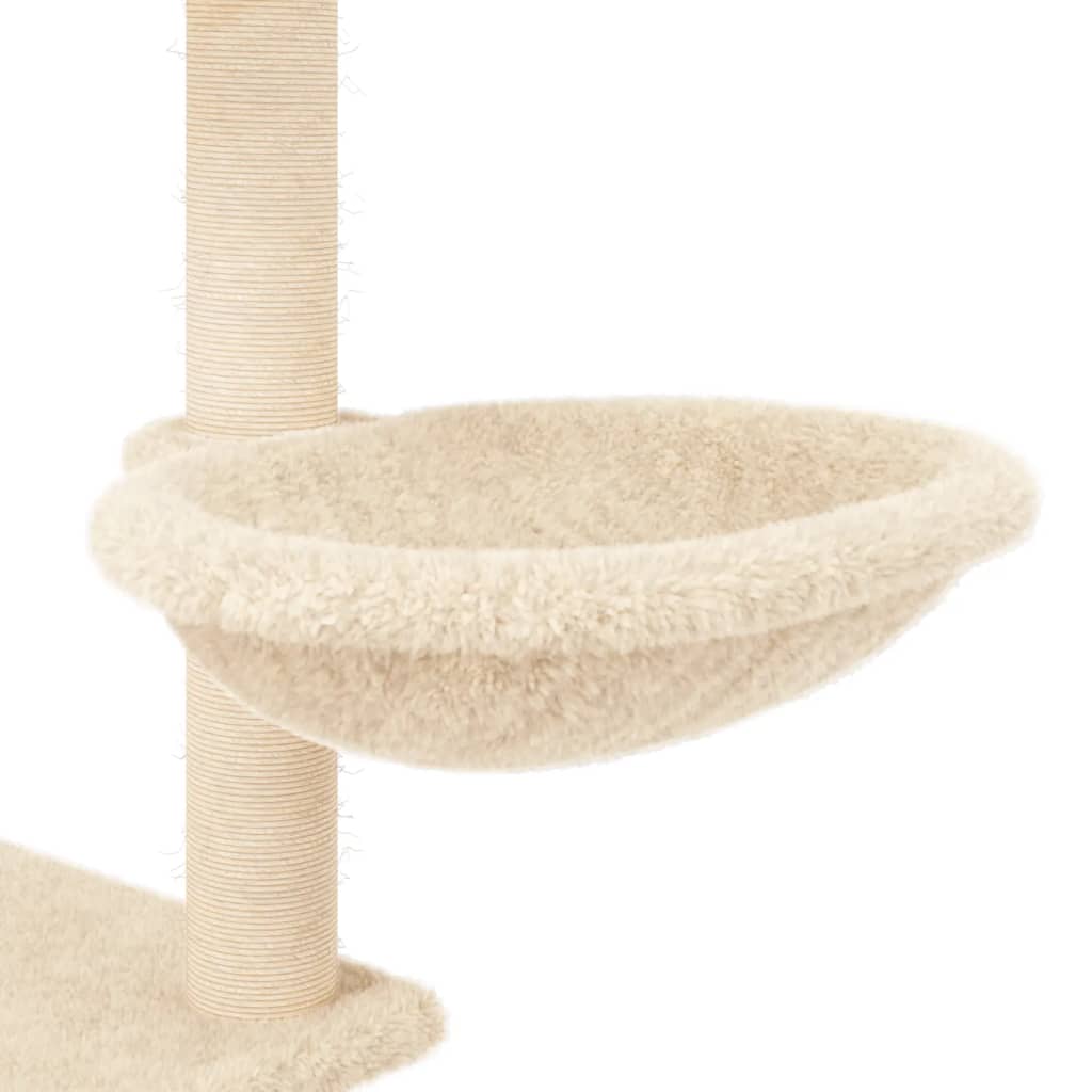 vidaXL Rascador para gatos con postes de sisal crema 153 cm
