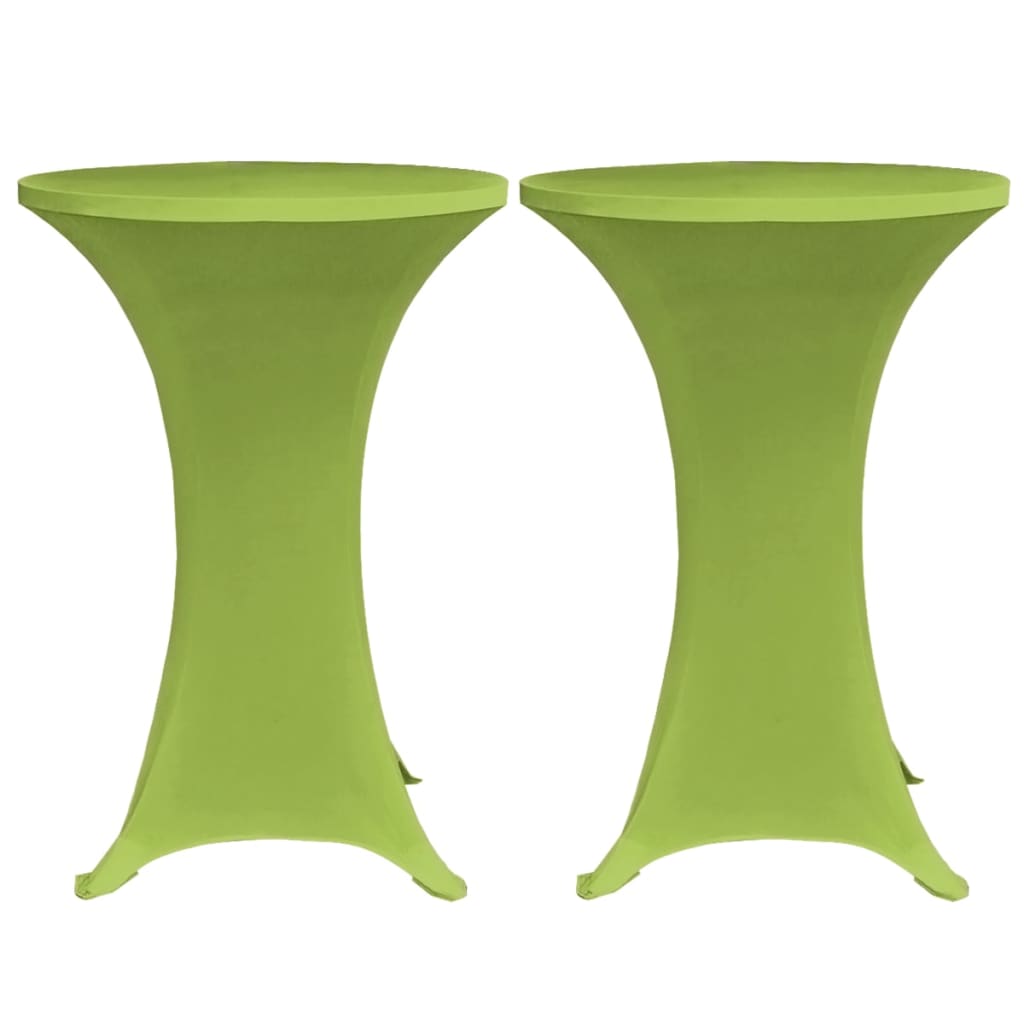 vidaXL Funda elástica para mesa 2 unidades 60 cm verde