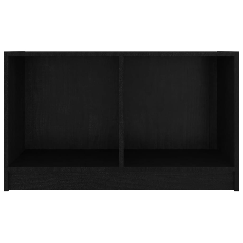 vidaXL Mueble de TV de madera maciza de pino negro 70x33x42 cm