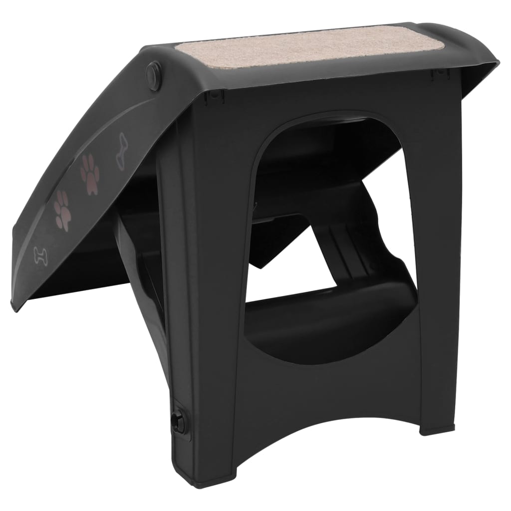 vidaXL Escalera plegable para perros negro 62x40x49,5 cm