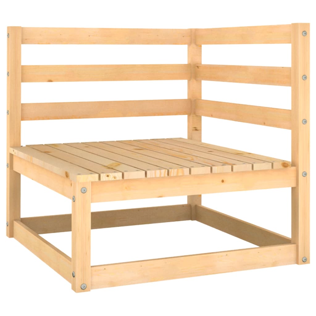 vidaXL Set de muebles de jardín 11 pzas con cojines madera pino blanco