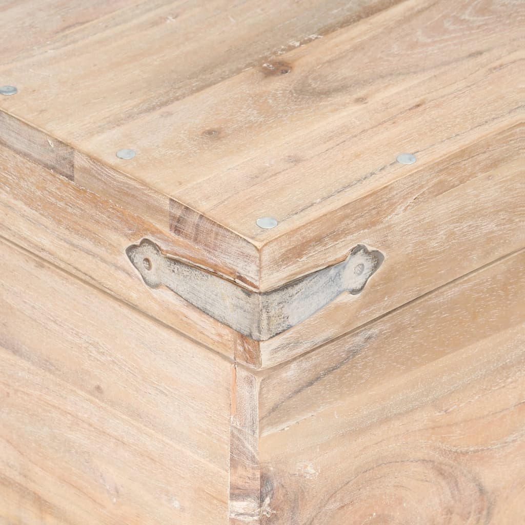 vidaXL Baúl de madera maciza de acacia 40x40x40 cm