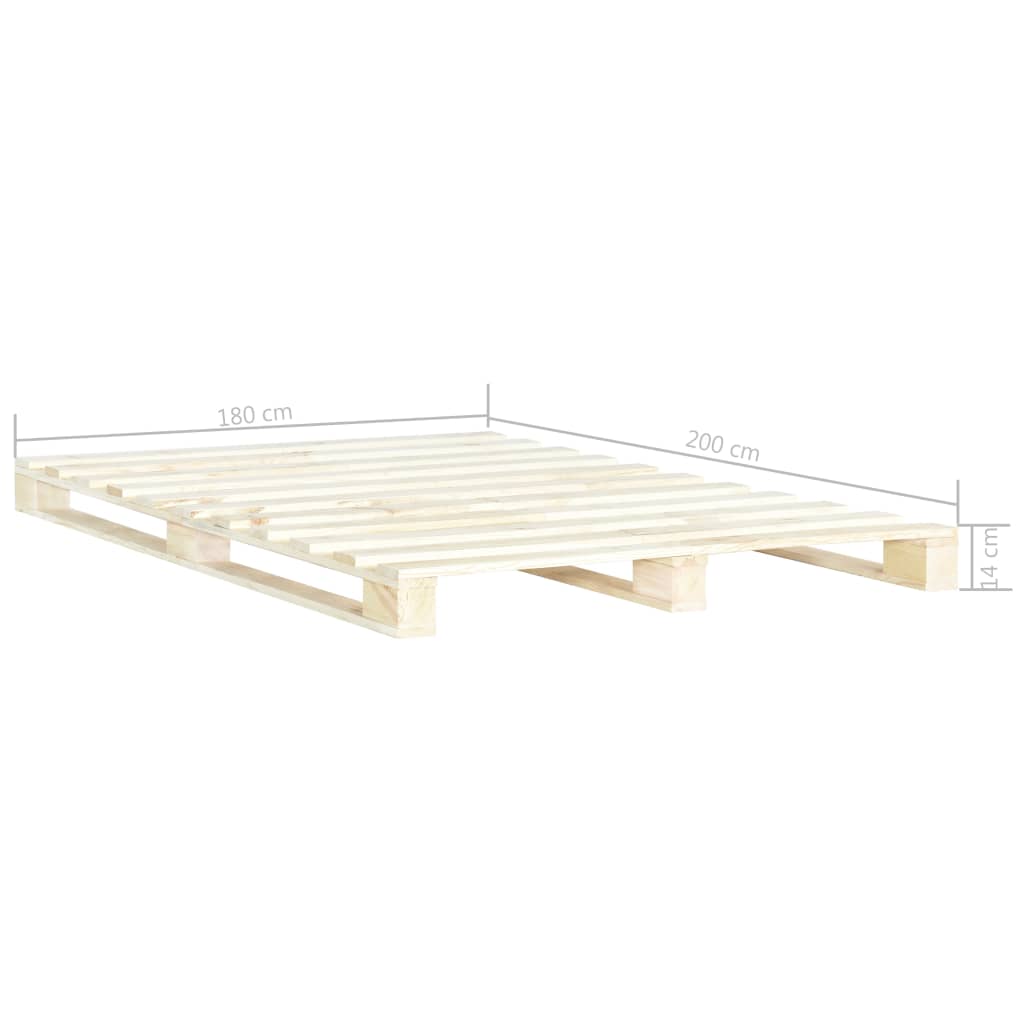 vidaXL Estructura de cama de palés madera maciza de pino 180x200 cm