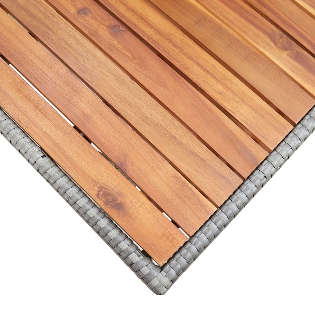 vidaXL Mesa de jardín de madera maciza de acacia gris 120x70x66 cm