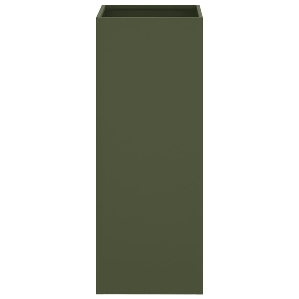 vidaXL Jardinera de acero laminado en frío verde oliva 32x29x75 cm