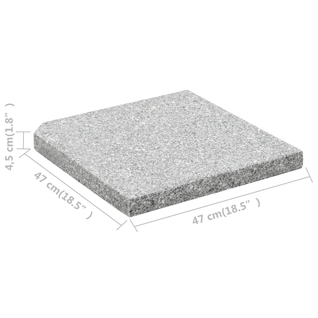 vidaXL Base de peso de sombrilla de granito cuadrada gris 25 kg